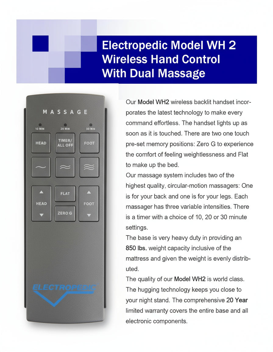 Electropedic Wh2 Adjustable Bed since 1964