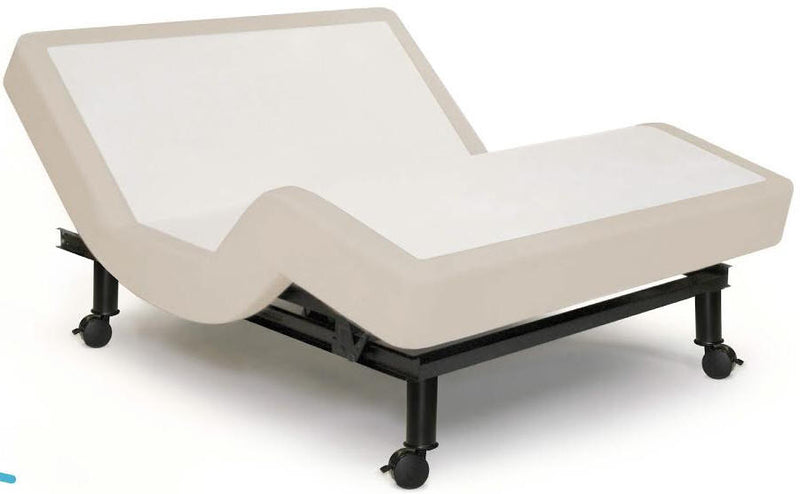 Electropedic electric adjustable bed base in a bedroom